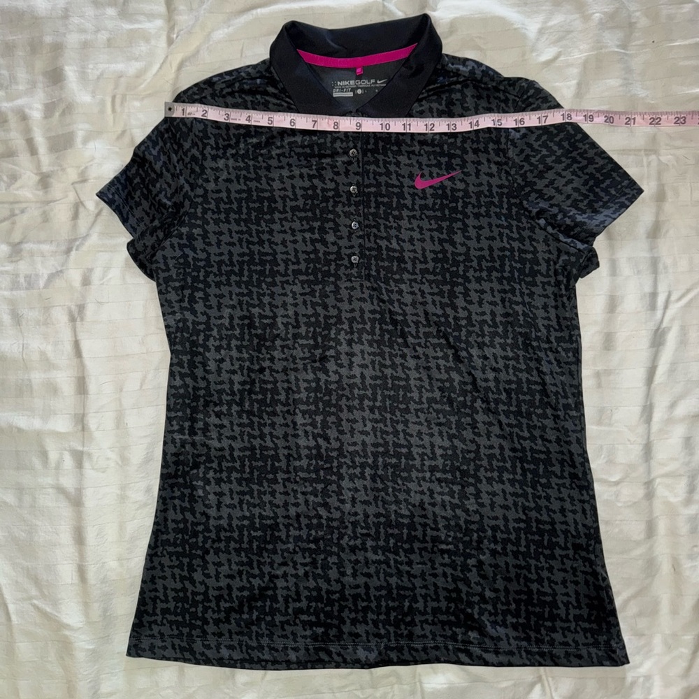 Nike Black and Pink Polo Golf Shirt